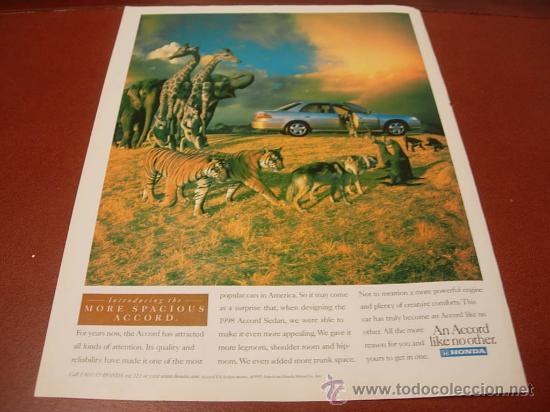 Coches y motocicletas: HONDA ACCORD 1998: anuncio publicitario