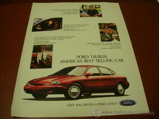 Coches y motocicletas: FORD TAURUS: anuncio publicitario 1996