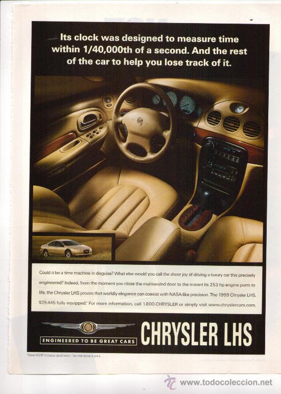 Coches y Motocicletas: CHRYSLER LHS 1999: anuncio publicitario