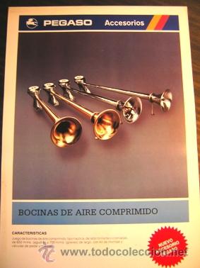 Coches y motocicletas: CAT&Aacute;LOGO PEGASO ACCESORIOS. BOCINAS AIRE COMPRIMIDO