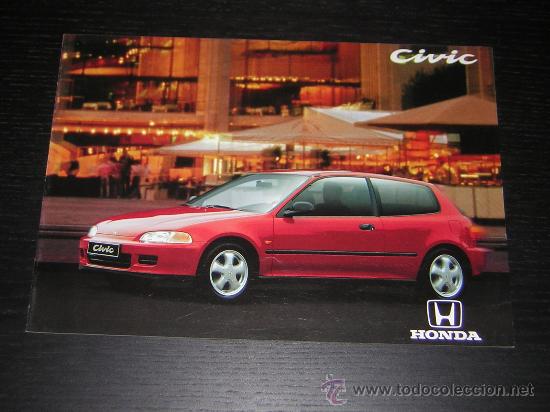 Coches y motocicletas: HONDA CIVIC 3 PUERTAS - CATALOGO PUBLICIDAD ORIGINAL - 1993 - ESPA&Ntilde;OL