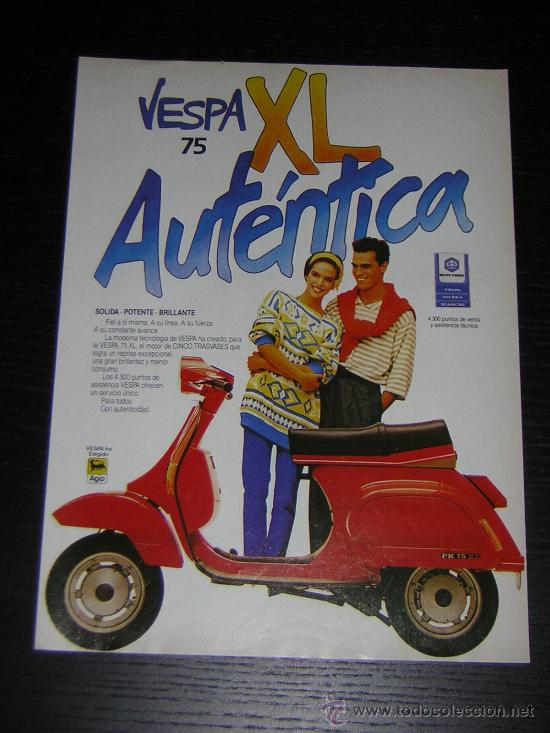 Coches y Motocicletas: MOTO VESPA XL 75 - ANUNCIO PUBLICIDAD ORIGINAL - HOJA EN ESPA&Ntilde;OL