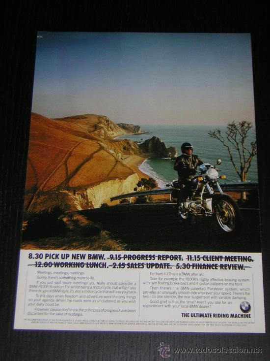 Automobili e Motociclette: BMW - ANUNCIO PUBLICIDAD ORIGINAL DE REVISTA - HOJA EN INGLES