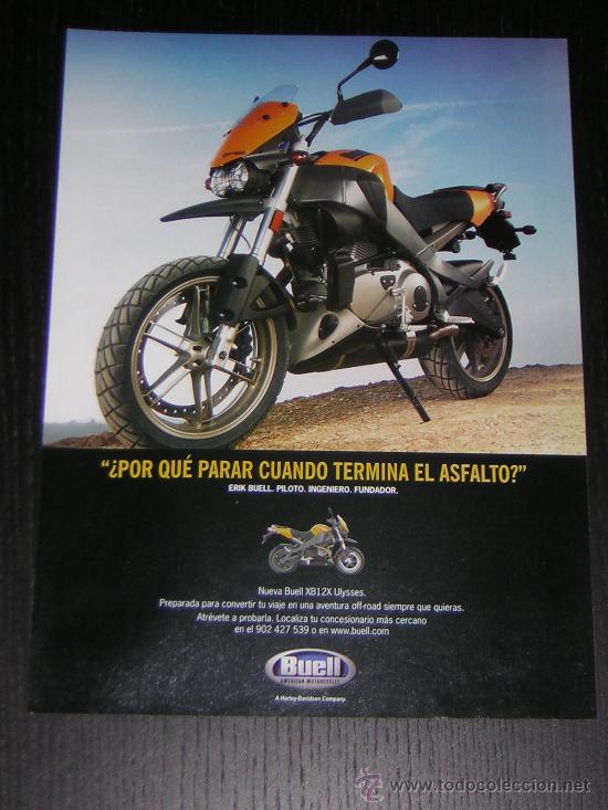 Automobili e Motociclette: BUELL XB12X ULYSSES - ANUNCIO PUBLICIDAD ORIGINAL DE REVISTA - HOJA EN ESPA&Ntilde;OL