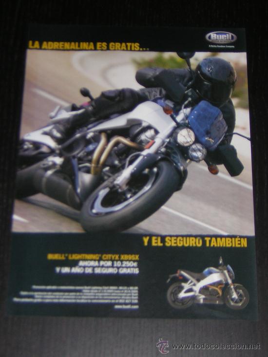 Automobili e Motociclette: BUELL CITYX XB9SX - ANUNCIO PUBLICIDAD ORIGINAL DE REVISTA - HOJA EN ESPA&Ntilde;OL