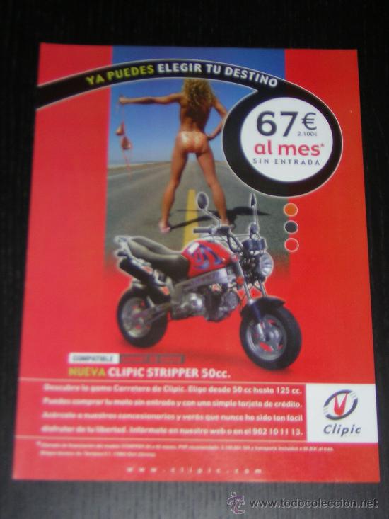 Automobili e Motociclette: CLIPIC STRIPPER 50 - ANUNCIO PUBLICIDAD ORIGINAL DE REVISTA - HOJA EN ESPA&Ntilde;OL
