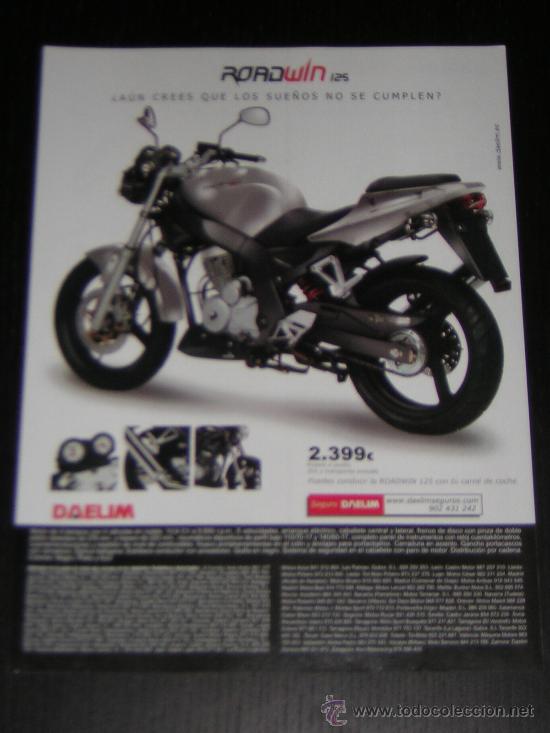 Automobili e Motociclette: DAELIM ROADWIN 125 - ANUNCIO PUBLICIDAD ORIGINAL DE REVISTA - HOJA EN ESPA&Ntilde;OL