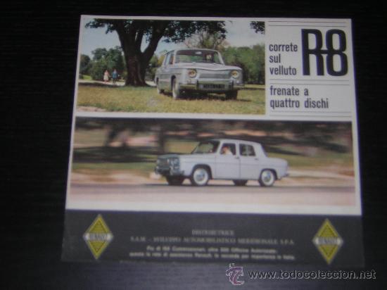 Automobili e Motociclette: RENAULT 8 - CATALOGO PUBLICIDAD ORIGINAL - ITALIANO