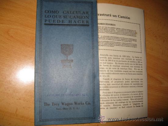 Coches y Motocicletas: COMO CALCULAR LO QUE SU CAMION PUEDE HACER - THE TROY WAGON WORKS CO OHIO USA.