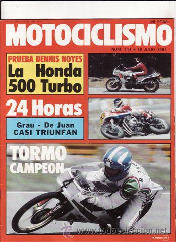Coches y Motocicletas: REVISTA MOTOCICLISMO N&ordm; 714 A&Ntilde;O 1981. PRUEBA: HONDA 500 TURBO. TEST: BMW R 100 RT.