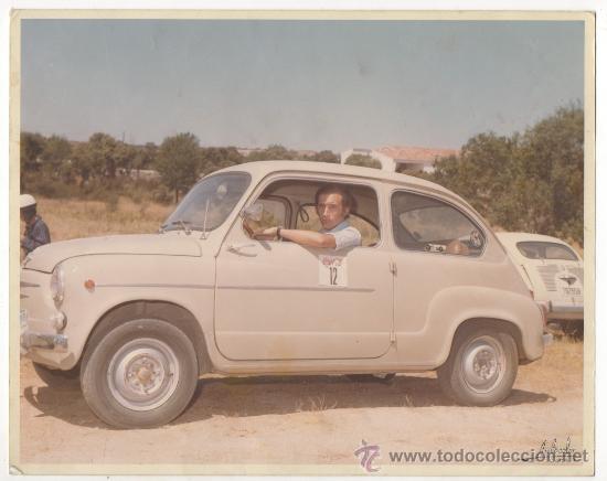 Coches y motocicletas: FOTO REAL DE COCHE SEAT 600 CARRERAS COCA COLA RALLY RALYE MADRID