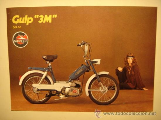 Automobili e Motociclette: FOLLETO (BROCHURE) PUBLICITARIO MOTO GARELLI GULP 3M, 50CC, A&Ntilde;O 1971. ORIGINAL