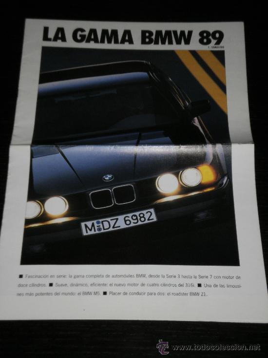 Coches y Motocicletas: BMW GAMA - CATALOGO PUBLICIDAD ORIGINAL - 1989 - ESPA&Ntilde;OL