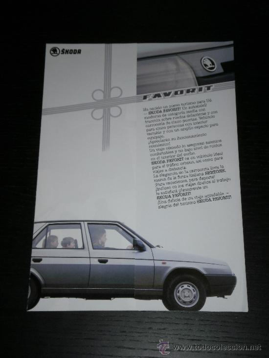 Autos und Motorr&auml;der: SKODA FAVORIT - CATALOGO PUBLICIDAD ORIGINAL - ESPA&Ntilde;OL