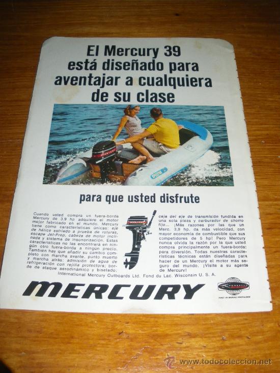 Carros e motociclos: PUBLICIDAD DEL FUERA BORDA MERCURY, JOHNSON Y EVINRUDE. 4 ANUNCIOS.