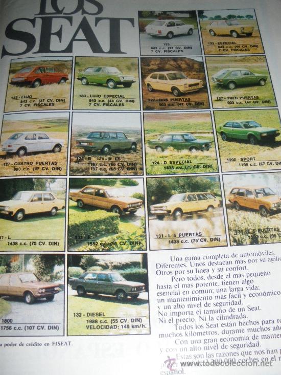 Coches y motocicletas: LOS SEAT, PUBLICIDAD.