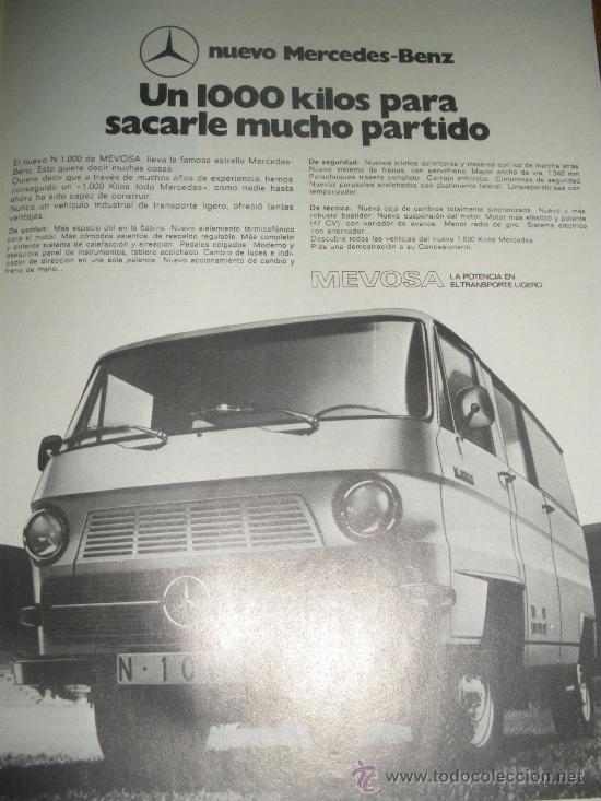 Cars and Motorcycles: LOTE DE PUBLICIDAD DE MERCEDES BENZ. FURGONETA 1000 KILOS. 3 ANUNCIOS.