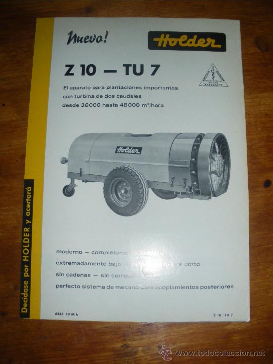 Voitures et Motocyclettes: HOLDER, Z 10 CON TU 7. PARA GRANDES PLANTACIONES.