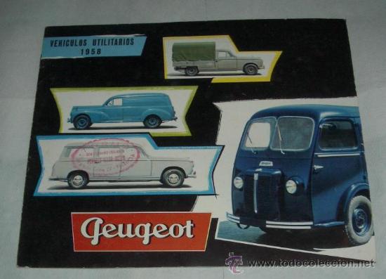 Coches y Motocicletas: CAT&Aacute;LOGO PEUGEOT VEH&Iacute;CULOS UTILITARIOS,A&Ntilde;O 1958
