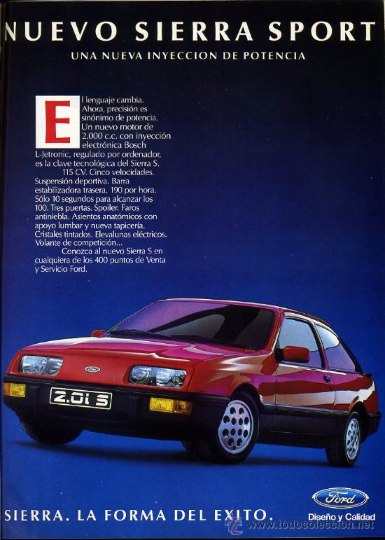 Coches y Motocicletas: PUBLICIDAD PRENSA 1985 - FORD SIERRA SPORT - AUTOmovil coche