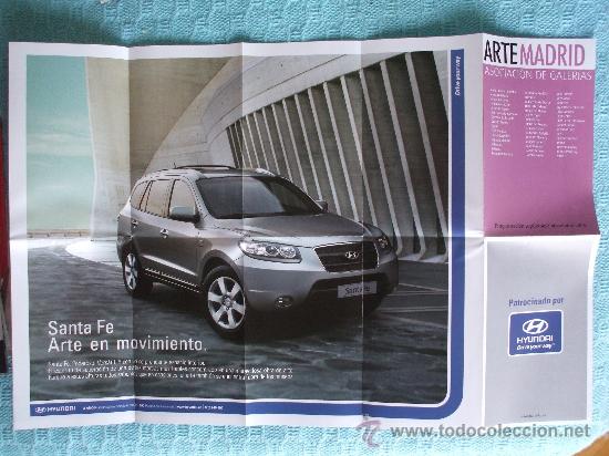 Automobili e Motociclette: FOLLETO DESPLEGABLE ASOC. GALERIAS ARTE MADRID - PUBLICIDAD COCHE HYUNDAI SANTA FE