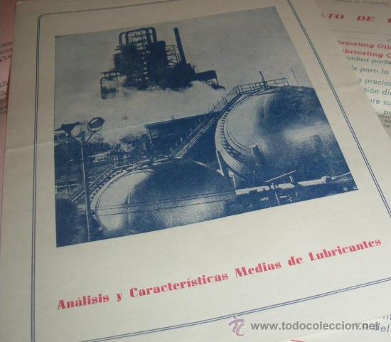 Carros e motociclos: EASTERN LUBRICATING OILS, ANALISIS Y CARACTERISTICAS MEDIAS DE LUBRICANTES, PRECIOS. BARCELONA 1953.