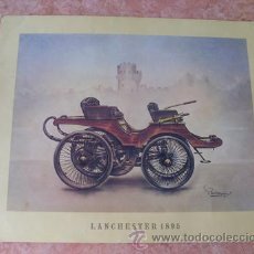 Coches y Motocicletas: LAMINA DE AUTOMOVIL LANCHESTER 1895,MEDIDAS 37,5 CMS ANCHO X 30 CMS ALTO,IDEAL PARA ENMARCAR
