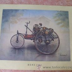Coches y Motocicletas: LAMINA DE AUTOMOVIL BENZ 1885,MEDIDAS 37,5 CMS ANCHO X 30 CMS ALTO,IDEAL PARA ENMARCAR