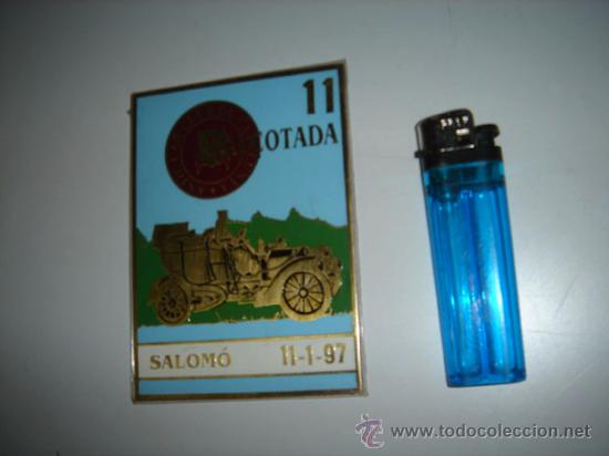 Voitures et Motocyclettes: Placa recuerdo rally, cal&ccedil;otada Salom&oacute;, Antic Car Club de Catalunya 1997.