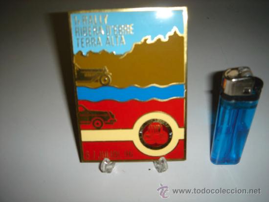 Voitures et Motocyclettes: Placa recuerdo del 1r Rally Ribera d'Ebre Terra Alta, Classic Club 1996.