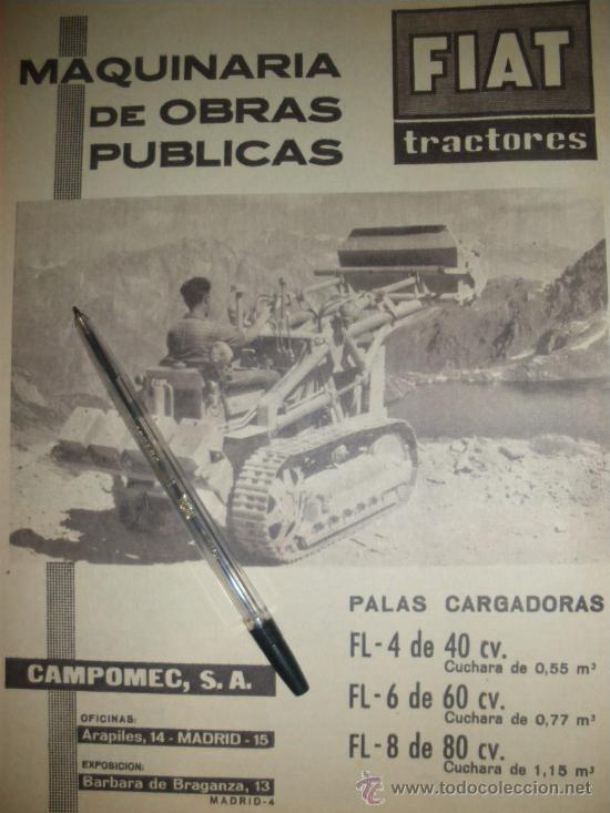 Coches y Motocicletas: TRACTORES FIAT, MAQUINARIA DE OBRAS PUBLICAS. CAMPOMEC SA, MADRID.