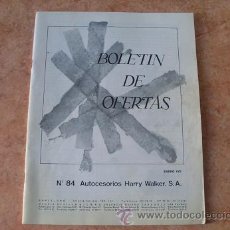 Coches y Motocicletas: CATALOGO BOLETIN DE OFERTAS DE HARRY WALKER,Nº 84,ENERO DE 1971