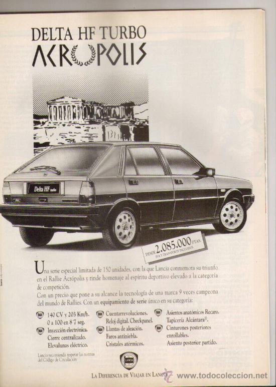 Coches y motocicletas: LANCIA DELTA HF TURBO ACROPOLIS: anuncio publicitario de 1991