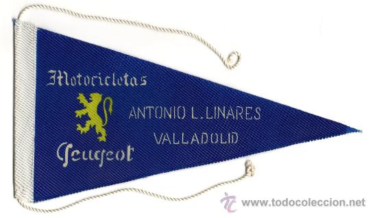 Coches y Motocicletas: BANDERIN PUBLICITARIO DE MOTO MOTOCICLETAS PEUGEOT ANTONIO L. LINARES VALLADOLID MOTOR MOTOCICLISMO