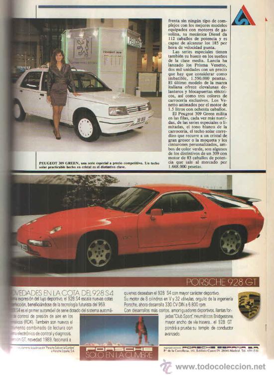 Coches y Motocicletas: PORSCHE 928 S4: anuncio publicitario de 1989
