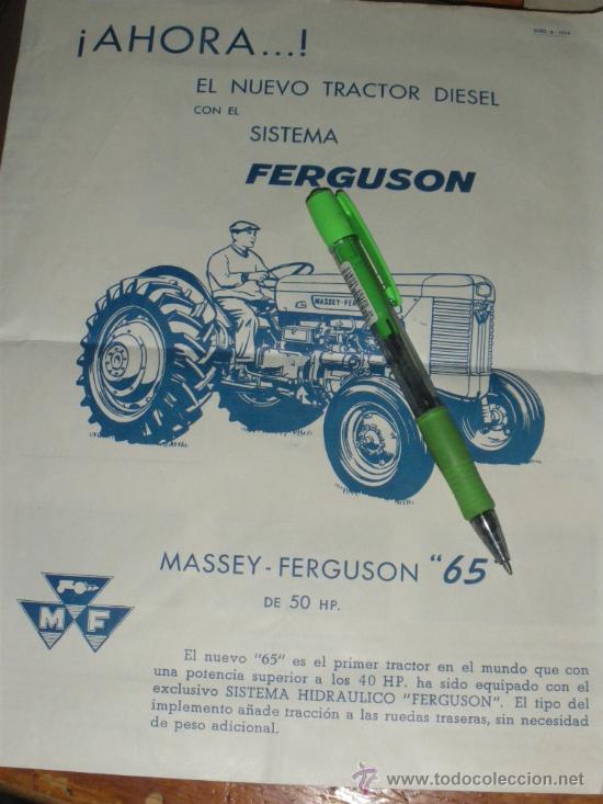 Carros e motociclos: NUEVO TRACTOR DIESEL MASSEY FERGUSON 65. DIPTICO DE PARES HERMANOS, BARCELONA.