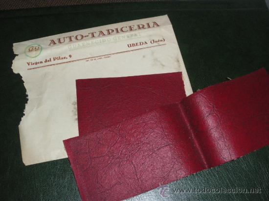 Carros e motociclos: AUTO-TAPICERIA, GUARNECIDO GENERAL. UBEDA, JAEN. MUESTRA DE TAPICERIA.