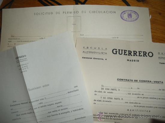 Coches y motocicletas: DOCUMENTACION DE COMPRA VENTA DE VEHICULOS. AUTOESCUELA Y GESTORIA GUERRERO, MADRID.