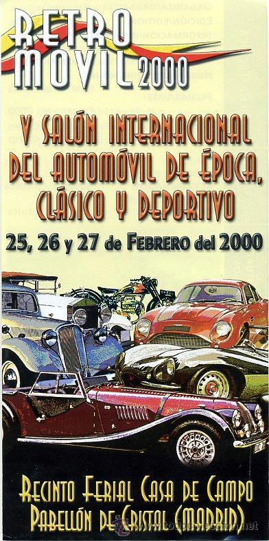 Automobili e Motociclette: flyer papel publicidad - 10x21 cm - salon internacional retromovil 2000 - madrid -autom&oacute;vil coches