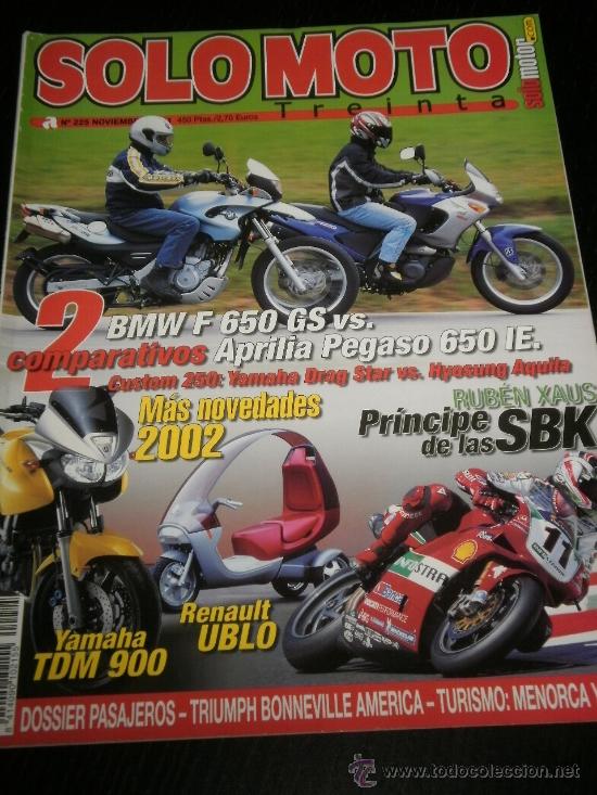 Coches y Motocicletas: SOLO MOTO 30 - N&ordm; 225 - NOV 2001 - BMW F 650 GS / APRILIA PEGASO 650 IE / YAMAHA TDM 900