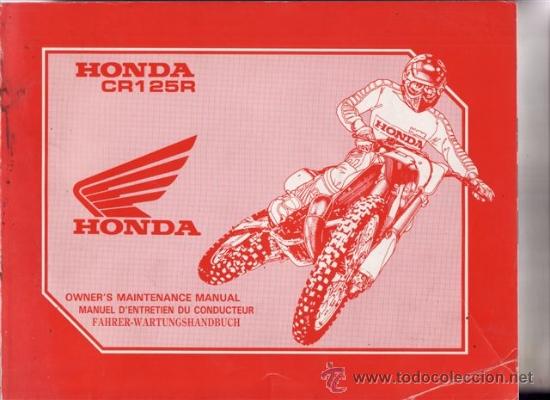 Coches y motocicletas: MANUAL DE MANTENIMIENTO HONDA CR 125 R. (ORIGINAL) IDIOMA INGLES/ FRANCES/ALEMAN.