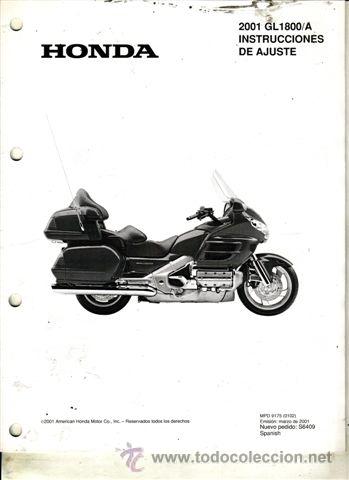Coches y motocicletas: INSTRUCCIONES DE AJUNTE HONDA GL 1800/A A&Ntilde;O 2001 (ORIGINAL) IDIOMA ESPA&Ntilde;OL 13 PAGINAS.