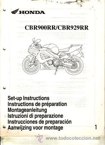 Coches y motocicletas: INSTRUCCIONES DE PREPARACI&Oacute;N HONDA CBR 900 RR/ CBR 929 RR (ORIGINAL) VARIOS IDIOMAS 48 PAGINAS.