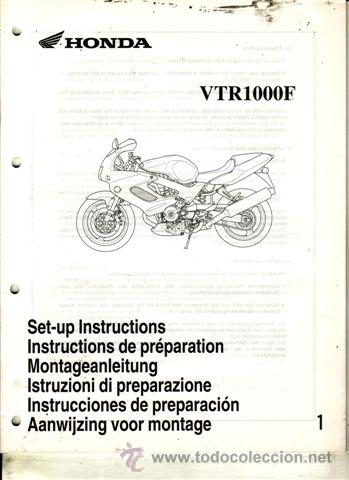 Coches y motocicletas: INSTRUCCIONES DE PREPARACI&Oacute;N HONDA VTR 100 F (ORIGINAL) VARIOS IDIOMAS 52 PAGINAS.