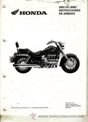 Coches y motocicletas: INSTRUCCIONES DE ARMADO HONDA GL 1500 C A&Ntilde;O 2002 (ORIGINAL) IDIOMA ESPA&Ntilde;OL 12 P&Aacute;GINAS.