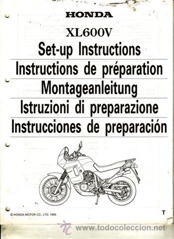 Coches y motocicletas: INSTRUCCIONES DE PREPARACI&Oacute;N HONDA XL 600 V A&Ntilde;O 1995 (ORIGINAL) VARIOS IDIOMAS 33 P&Aacute;GINAS.