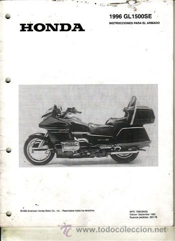 Coches y motocicletas: INSTRUCCIONES PARA EL ARMADO HONDA GL 1500 SE A&Ntilde;O 1996 (ORIGINAL) 26 P&Aacute;GINAS.