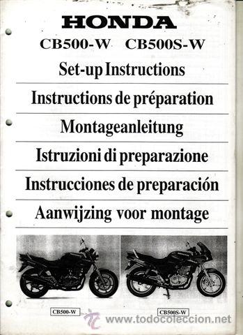 Coches y motocicletas: INSTRUCCIONES DE PREPARACI&Oacute;N HONDA CB 500 W/CB 500 SW (ORIGINAL) VARIOS IDIOMAS 32 P&Aacute;GINAS.
