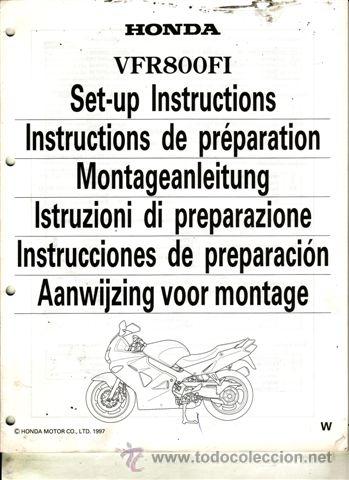 Coches y motocicletas: INSTRUCCIONES DE PREPARACI&Oacute;N HONDA VFR 800 FI A&Ntilde;O 1997 (ORIGINAL) VARIOS IDIOMAS 36 P&Aacute;GINAS.