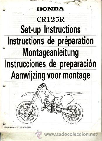 Coches y motocicletas: INSTRUCCIONES DE PREPARACI&Oacute;N HONDA CR 125 R A&Ntilde;O 1995 (ORIGINAL) VARIOS IDIOMAS 23 P&Aacute;GINAS.